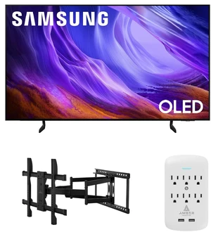 Samsung QN77S85HAEXZA 77" 4K OLED Smart TV with Dolby Atmos with a Walts TV XL-FULL-MOTION-MOUNT for 43 -90" Compatible TVs and an Amber Protection 6-OUTLET-SURGE Surge Protector (2026) Samsung QN77S85HAEXZA 77" 4K OLED Smart TV with Dolby Atmos with a Walts TV XL-FULL-MOTION-MOUNT for 43 -90" Compatible TVs and an Amber Protection 6-OUTLET-SURGE Surge Protector (2026)