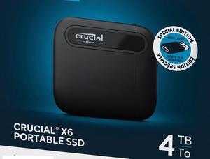 Crucial  X6 SE 4TB External USB-C/USB-A Portable SSD CT4000X6SSD9SE