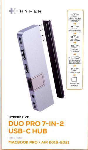 HyperDrive DUO PRO is a 7-port designed for MacBook Pro 2016 or later & MacBook Air 2018 or later HD575