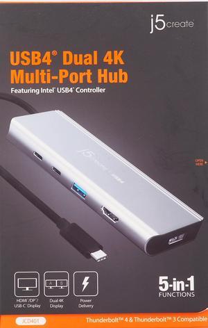 5create USB4 Dual 4K Multi-Port Hub JCD401Space Gray/Black