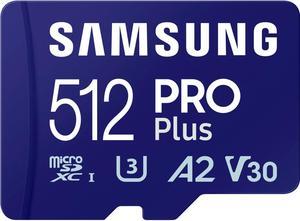 SAMSUNG PRO Plus 512GB microSDXC Flash Card w/ Adapter Model MB-MD512SA/AM