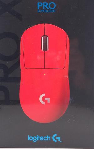 Logitech PRO X SUPERLIGHT Lightweight Wireless Optical Gaming Mouse with HERO 25K Sensor 910-006782 Red