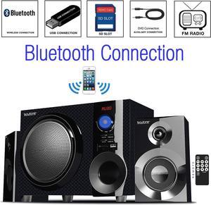 Boytone BT-210FD Wireless Bluetooth 30W Speaker System with FM Radio & Remote Control for Smartphones, Tablets, Desktop Refurbished