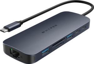 Hyper HyperDrive Next 11 Port USB-C Hub, dual 4K HDMI, Ethernet,  microSD/SD, travel dock for PC/Chromebook - Midnight Blue HD4006GL