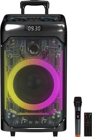Supersonic IQ Sound 12-inch Rechargeable Bluetooth Party Speaker 100W Power TWS, LED Light Show, FM Radio, Mic & Guitar Input, USB/AUX, Bass & Treble Control  IQ-7612DJBT