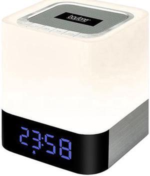 Boytone BT-84CB Portable FM Radio Alarm Clock Wireless Bluetooth 4.1 Speaker, 3-Way Night Light Touch Lamp, Built-in 8 H
