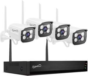 Supersonic SC-5004NVR-Kit 4CH 1080P WiFi Security Camera System, 1TB HDD, 2-Way Audio, Night Vision, Waterproof