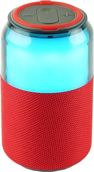 Supersonic SC-2335BT SodaBoom Multi-Color Glowing Portable Bluetooth Speaker Red