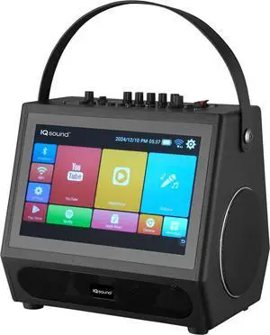 Supersonic IQ Sound Portable Karaoke System, 12.1 Touch Screen, 5000W Peak, Bluetooth, WiFi, HDMI, FM, Mic IQ-1505WK