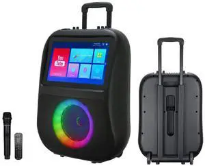 Supersonic  IQ Sound Portable Karaoke System with 14.1" Touchscreen 8" Speakers Android 12 Bluetooth 5.0 LED Wireless Microphone  IQ-1506WK