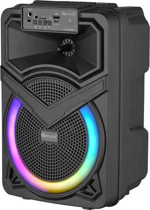 Supersonic IQ Sound IQ-2308BT Cyber Flex8 8" Portable Bluetooth Speaker w/ TWS, LED Lights, FM Radio, USB/SD/AUX/Mic