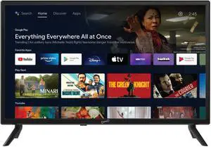 Supersonic 24 DLED Smart HDTV w Google Assistant, ATSC & NTSC, HDMI USB, AC/DC Compatible SC-2450GTV