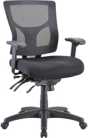 Lorell Conjure Executive Mid-back Mesh Back Chair - Black Seat - Black Back - 5-star Base - 1 Each