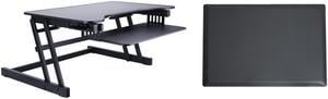 Rocelco Height Adjustable Standing Desk Riser with Medium AntiFatigue Mat