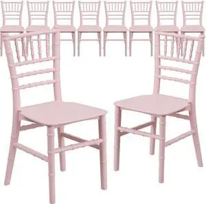 10 Pk. Kids Pink Resin Chiavari Chair