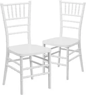 2 Pk. HERCULES PREMIUM Series White Resin Stacking Chiavari Chair