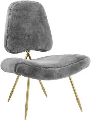 Ponder Upholstered Sheepskin Fur Lounge Chair