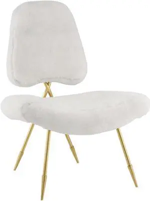 Ponder Upholstered Sheepskin Fur Lounge Chair