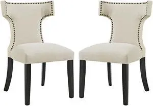 Curve Dining Side Chair Fabric Set of 2