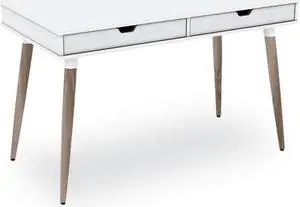 Scandinavian Writing Desk, 47.24" x 23.62" x 29.53", White/Beigewood