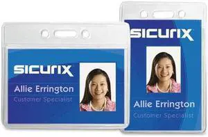 Baumgartens Vinyl Punched ID Badge Holders - Vertical - 3.5" x 2.5" - Vinyl - 50 / Pack - Clear