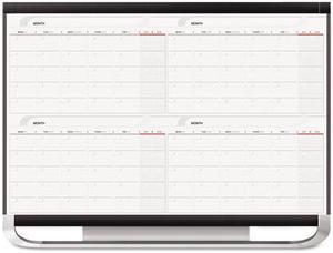 Quartet Prestige 2 Total Erase Four-Month Calendar, 48 x 36, Graphite Color Frame
