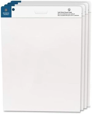 Business Source Self-Stick Easel Pads 25"x30" 30 Shts/Pad 4/PK White 38592 Business Source Self-Stick Easel Pads 25"x30" 30 Shts/Pad 4/PK White 38592