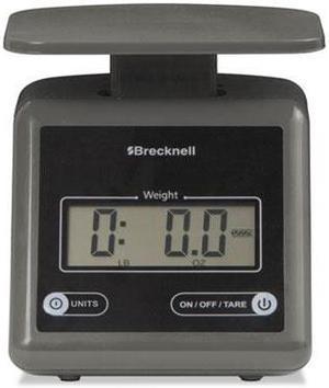 Brecknell Electronic Postal Scale, 7 lbs Capacity, 6 4/5 x 5 3/5 Platform, Gray