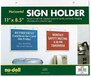 NU-DELL MANUFACTURING Acrylic Sign Holder, Horizontal, 11 x 8-1/2, Clear