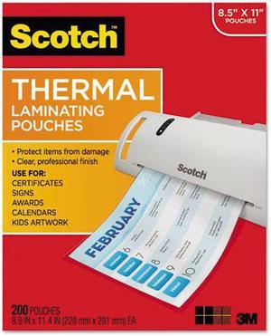 Scotch Letter Size Thermal Laminating Pouches 3 mil 11 2/5 x 8 9/10 200 per Pack TP3854200