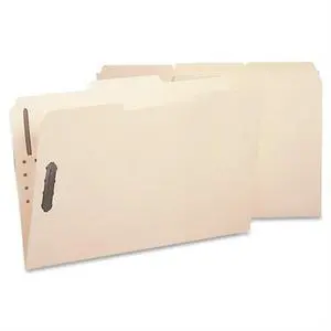 Smead 1/3 Tab Cut Legal Recycled Fastener Folder - 8 1/2" x 14" - 2 x 2K Fastener(s) - Top Tab Location - Assorted Position Tab Position - Manila - Manila - 10% - 50 / Box