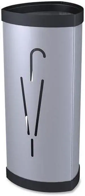 Triangular Umbrella Stand, 10 1/4w x 10 1/4d x 23 2/3h, Silver/Black