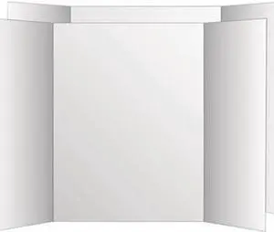 Eco Brites Two Cool Tri-Fold Poster Board 36 x 48 White/White 6/Carton 26790