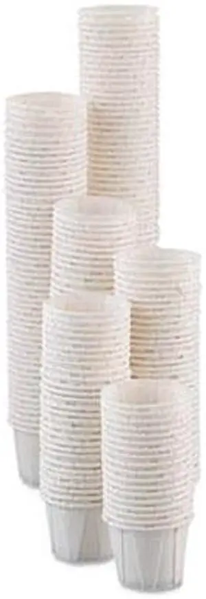 SOLO Cup Company 050 Paper Portion Cups, .5oz, White, 250/Bag, 20 Bags/Carton, 1 Carton