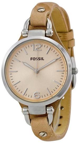 Fossil Georgia Beige Dial Sand Tan Leather Ladies Watch ES2830
