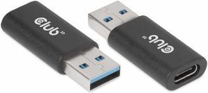 Club3D USB 3.2 to USB-C 3.2 Male/Female Adapter Black Adapters
