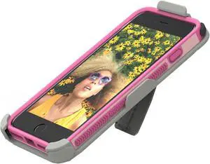 PureGear Pink Dualtek Extreme Rugged Case + Belt Clip for iPhone 7 Plus, 8 Plus