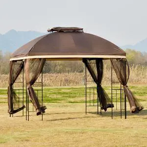 Outdoor 10'x10" Gazebo - Brown