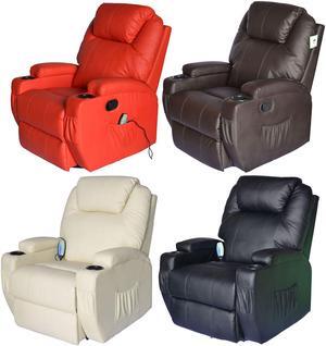 Ergonomic Heated Massage Recliner Sofa Chair Deluxe Lounge Executive w/ Control
