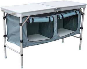 Outdoor Camping Folding Camp Table with Carrying Handle and Storage 47" Aluminum