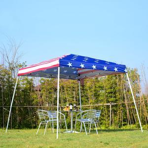 Outdoor 10' x 10' Slant Leg Pop-Up Canopy Tent – American Flag