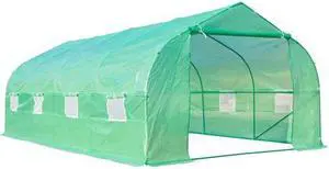 Outdoor Garden 20' x 10' x 7' Portable Walk-In Garden Greenhouse – Green