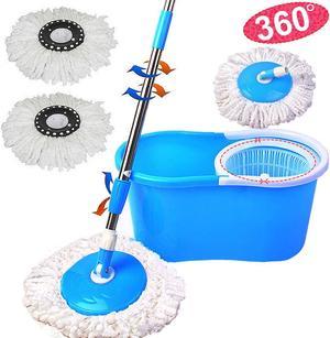 Easy Magic Floor Mop 360° Bucket with 2 Heads - Microfiber Rotating Head