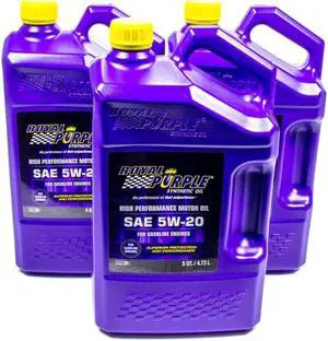 Royal Purple 5W20 Synthetic Motor Oil 5 qt 3 pc P/N 53520