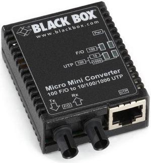 Micro Mini Media Converter, 10-/100-/1000-Mbps Copper to 100-Mbps Duplex Fiber, Multimode, 1310-nm, 5 km, SC