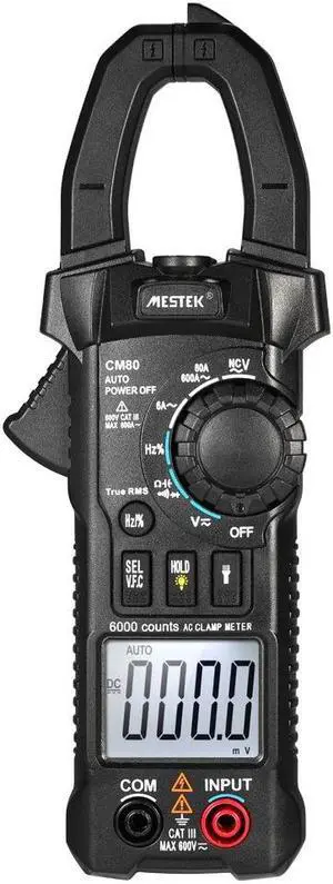 MESTEK CM80 Professional True RMS LCD Digital Clamp Meter Multimeter AC/DC Voltage AC Current Capacitance Continuity Test Frequency Measurement Tester