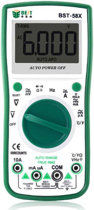 BEST 58X Professional Digital Display Multimeter Portable Handheld High Precision Power Supply Voltage Meter with Bag