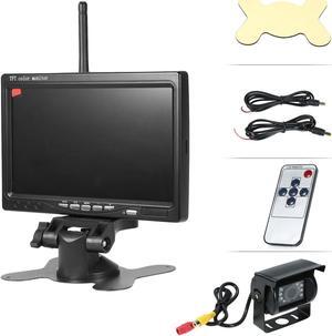 Wireless&Wired Double Use 7" LCD Monitor Backup Camera Waterproof Rear View Kit with Wide Angle Camera Night Vision Parking for Truck RV Trailer Motorhome Bus Camper