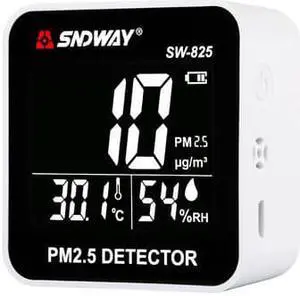 SNDWAY SW-825 Laser PM2.5 Detector Digital Air Quality Monitor Tester w/ Alarm Gas Analyzer Temperature humidity meter Diagnostic Tool