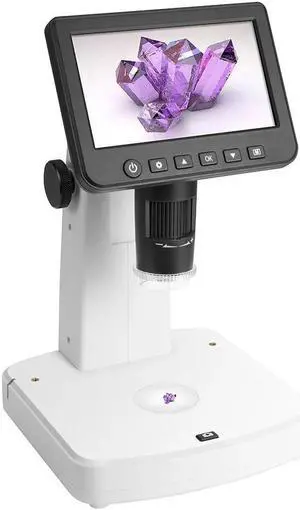 LCD Digital Microscope Professional Portable 5'' LCD Display 1080P Full HDTV Output Electron Microscope with Polarizer
